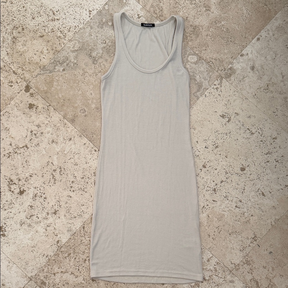 TALENTLESS Cream Midi Dress